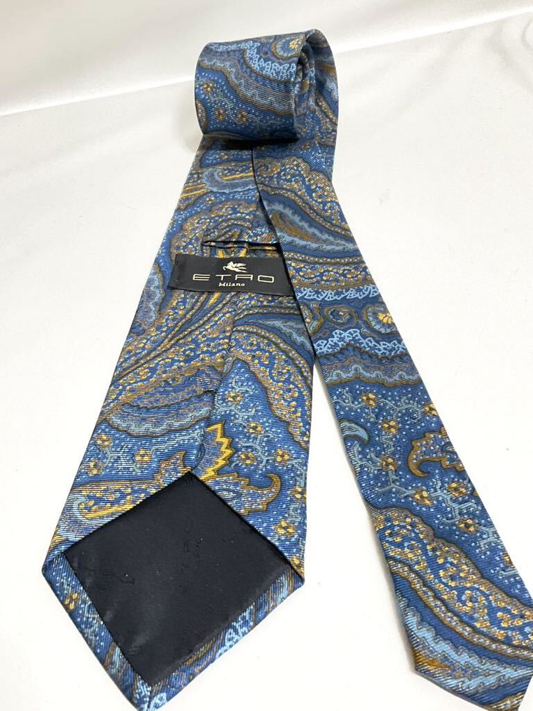 エトロ　ETRO ネクタイ　ブルー系　ペイズリー柄　送料185円（追跡付）　ブランドネクタイ_画像3