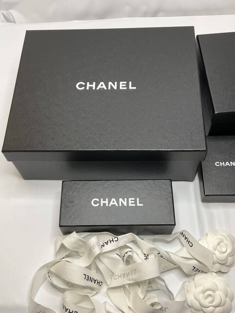 CHANEL シャネル 空箱 BOX 空き箱 保存箱 カメリア付き飾りリボン セット まとめ シューズケース 小物入れ サングラスケース 同梱不可_画像2