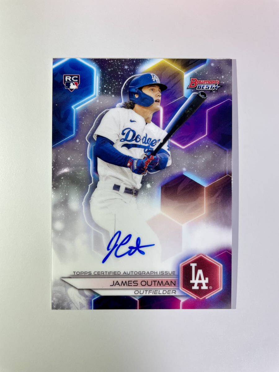 ジェームス・アウトマン 直筆サインカード 2023 Topps Bowman's Best autograph RC ルーキー james outman ドジャース 大谷翔平同僚の画像1