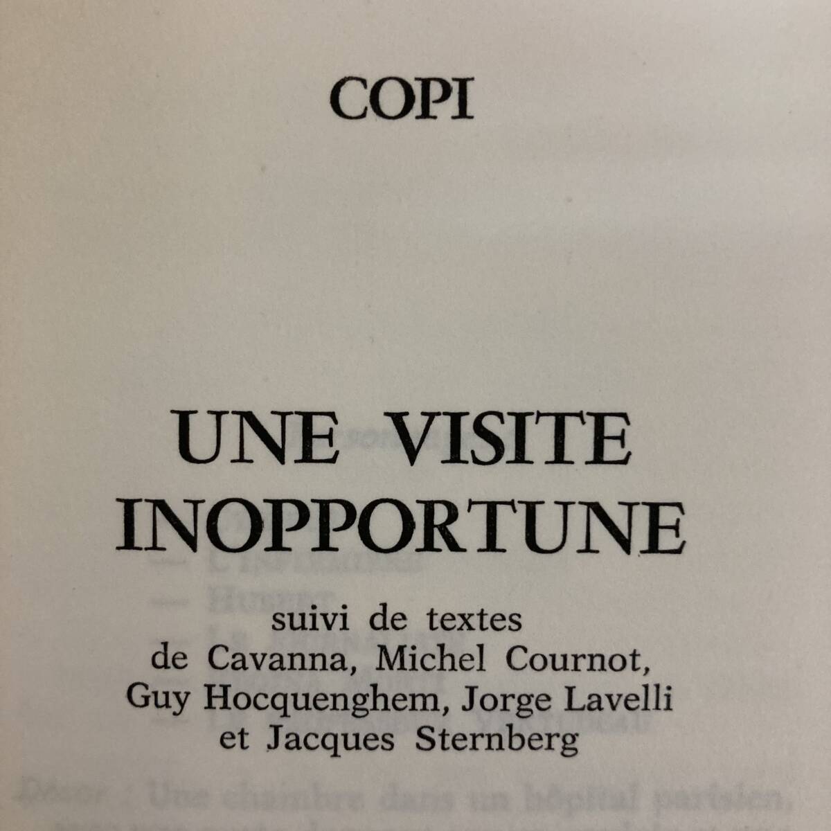 【仏語洋書】UNE VISITE INOPPORTUNE / Copi（Raul Damonte Botana）著_画像3