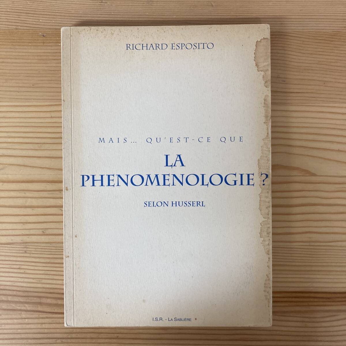 【仏語洋書】MAIS QU’EST-CE QUE LA PHENOMENOLOGIE ? / Richard Esposito（著）【現象学 フッサール】_画像1