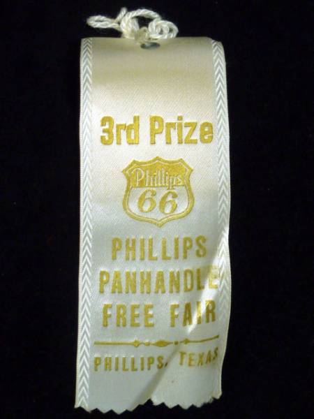 【y1187】送料84円~40's◆Phillips 66 Texas Prize Ribbons白リボン◆検索ワード西海岸ブルックリンスタイルビンテージの画像1