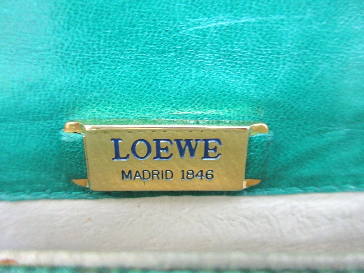 LOEWE ロエベ ショルダーバッグ グリーン Made in Italyの画像6