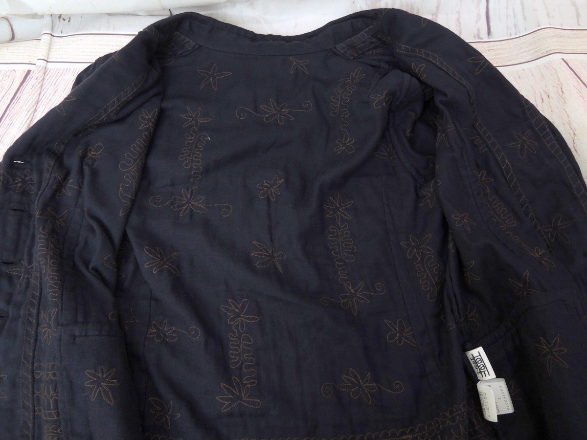 HaaT ISSEY MIYAKE ハート イッセイミヤケ 刺繍ジャケット 2 HA52FD570 綿100% インド製 PLEATS PLEASE プリーツプリーズの画像6