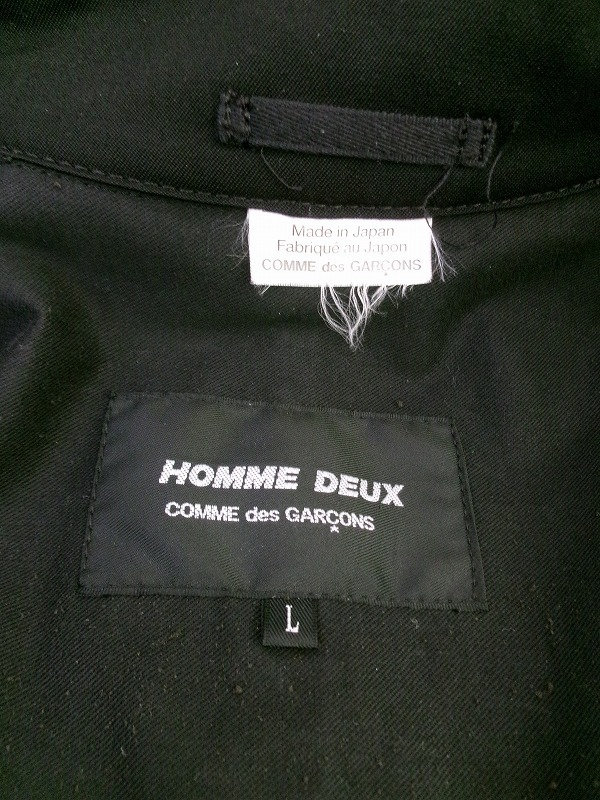 COMME des GARCONS HOMME DEUX コムデギャルソン オム ドゥ トレンチコート ブラック 毛100% L DR-C007 AD2016_画像6