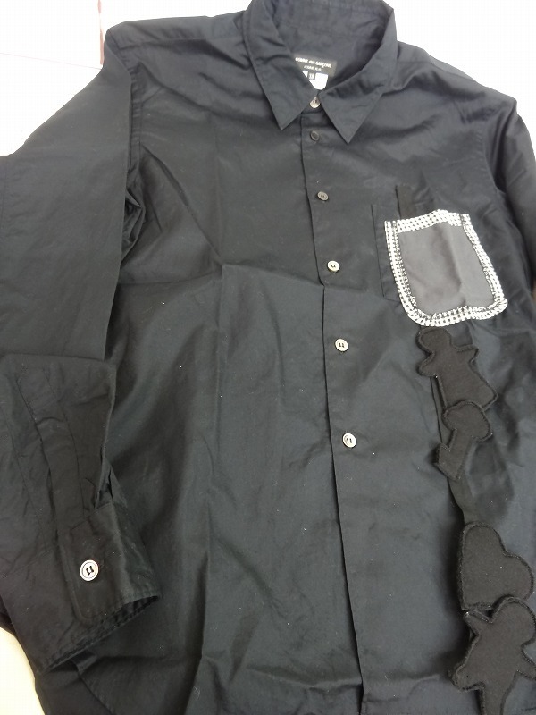 COMME des GARCONS HOMME PLUS コムデギャルソン オム プリュス ポケットデザインシャツ ブラック 綿100% XS PE-B007 AD2009の画像2