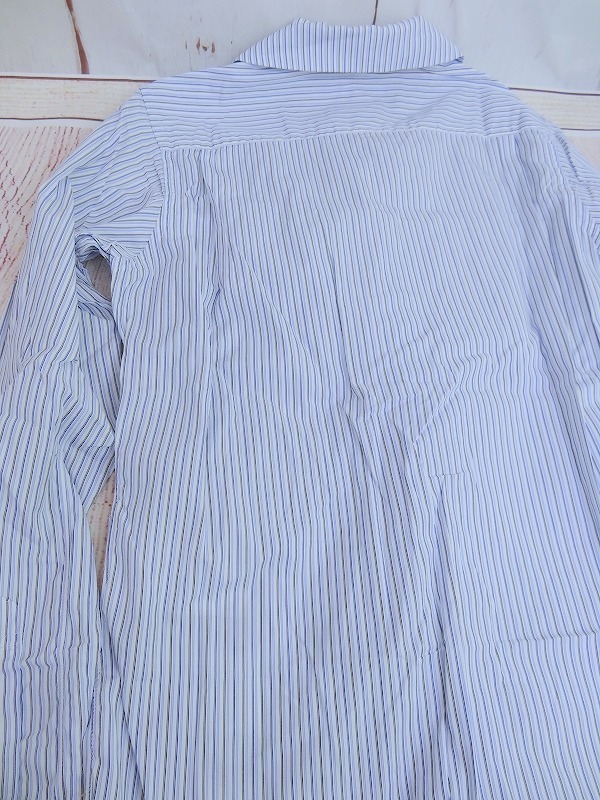 COMME des GARCONS SHIRT コムデギャルソン シャツ 長袖丸衿ストライプシャツ ホワイト、ブルー 綿100% S W20827の画像4