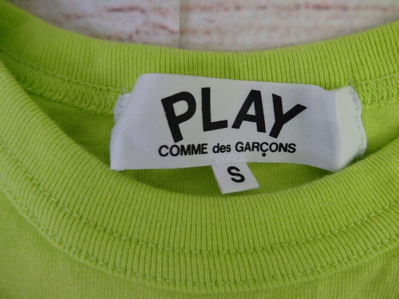 PLAY COMME des GARCONS プレイ コムデギャルソン 半袖Tシャツ グリーン 綿100% S AZ-T275 AD2020/6_画像5