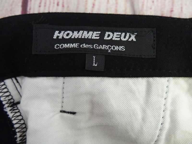 COMME des GARCONS HOMME DEUX コムデギャルソン オム ドゥ パンツ ブラック 綿78% ポリエステル22% L DQ-P066 AD2015の画像6