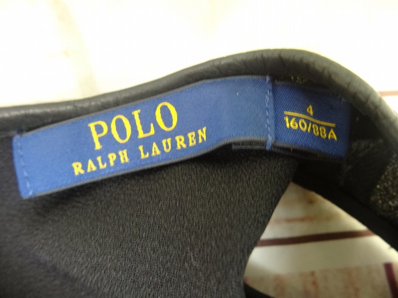 POLO RALPH LAUREN ポロ ラルフローレン ノースリーブワンピース 4 ブラック アセテート53% レーヨン47%の画像5