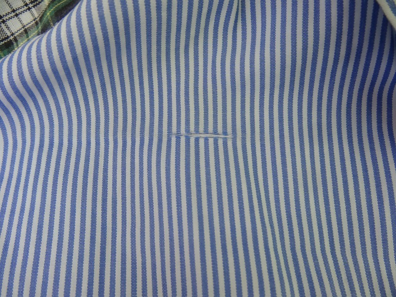 COMME des GARCONS HOMME コムデギャルソン オム 長袖ストライプポケット切替シャツ ブルー 綿100% M HB-B006_画像3