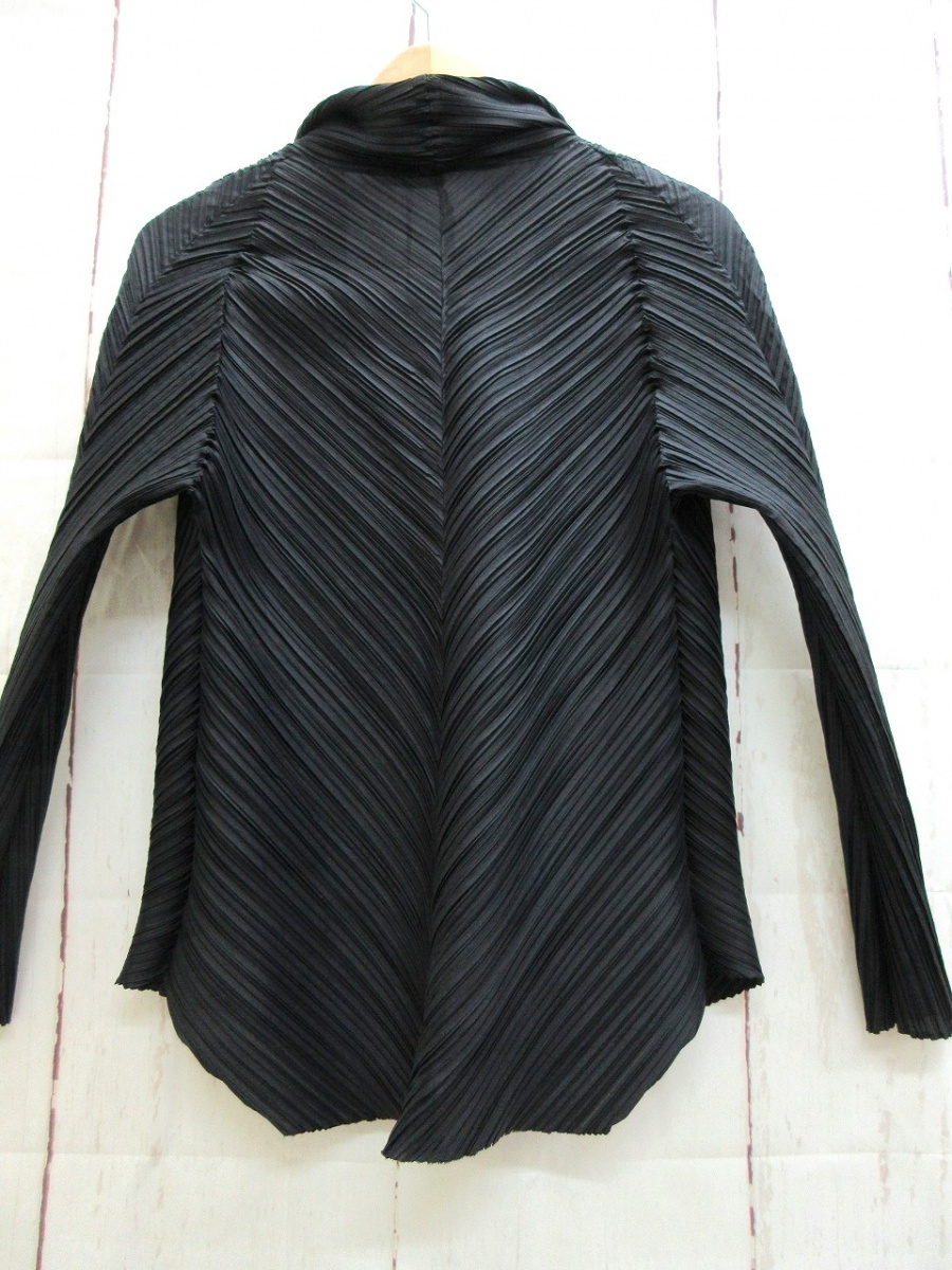ISSEY MIYAKE イッセイミヤケ プリーツデザインシャツジャケット 2 IM23FD607 ブラック 日本製 PLEATS PLEASE プリーツプリーズの画像2
