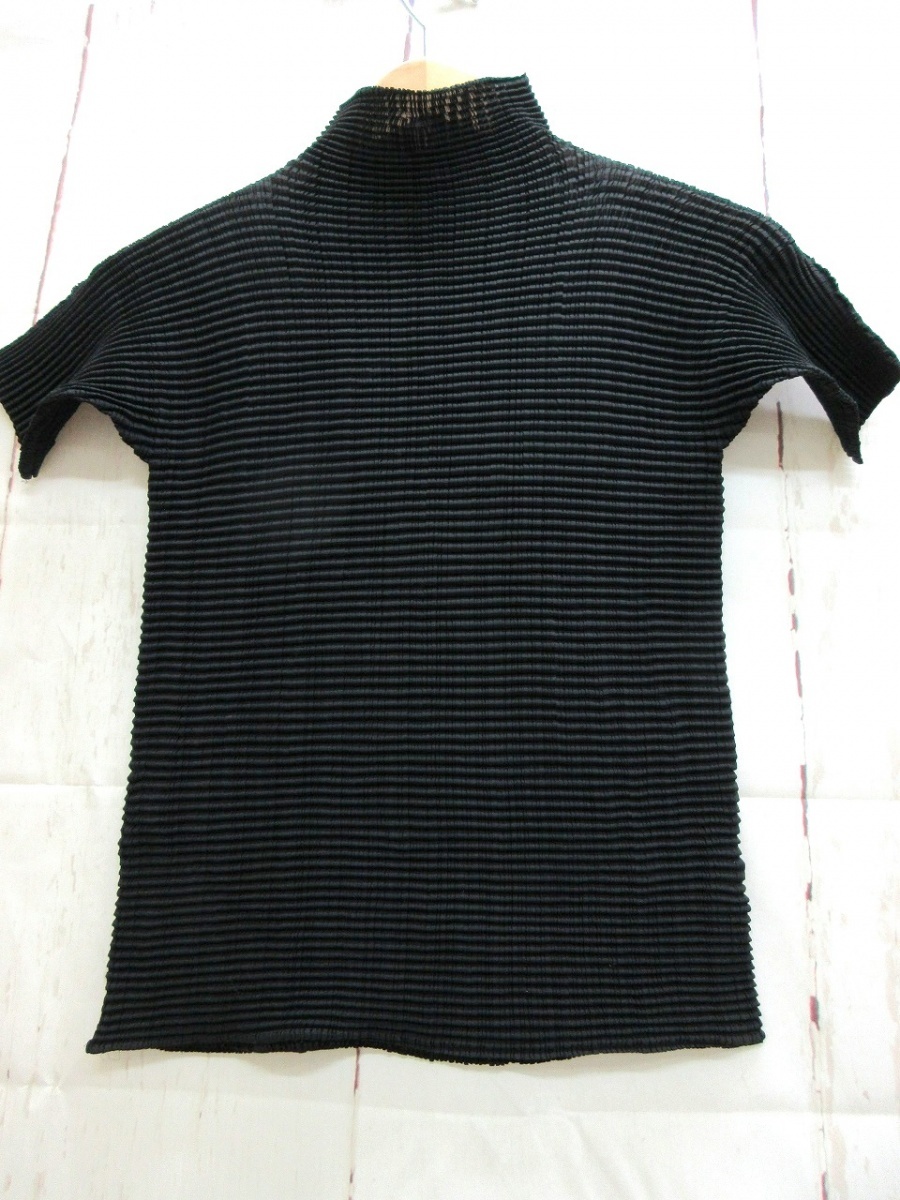 ISSEY MIYAKE イッセイミヤケ 切替カットソー 2 IM12FT524 ブラック ポリエステル100% 日本製 PLEATS PLEASE プリーツプリーズの画像2