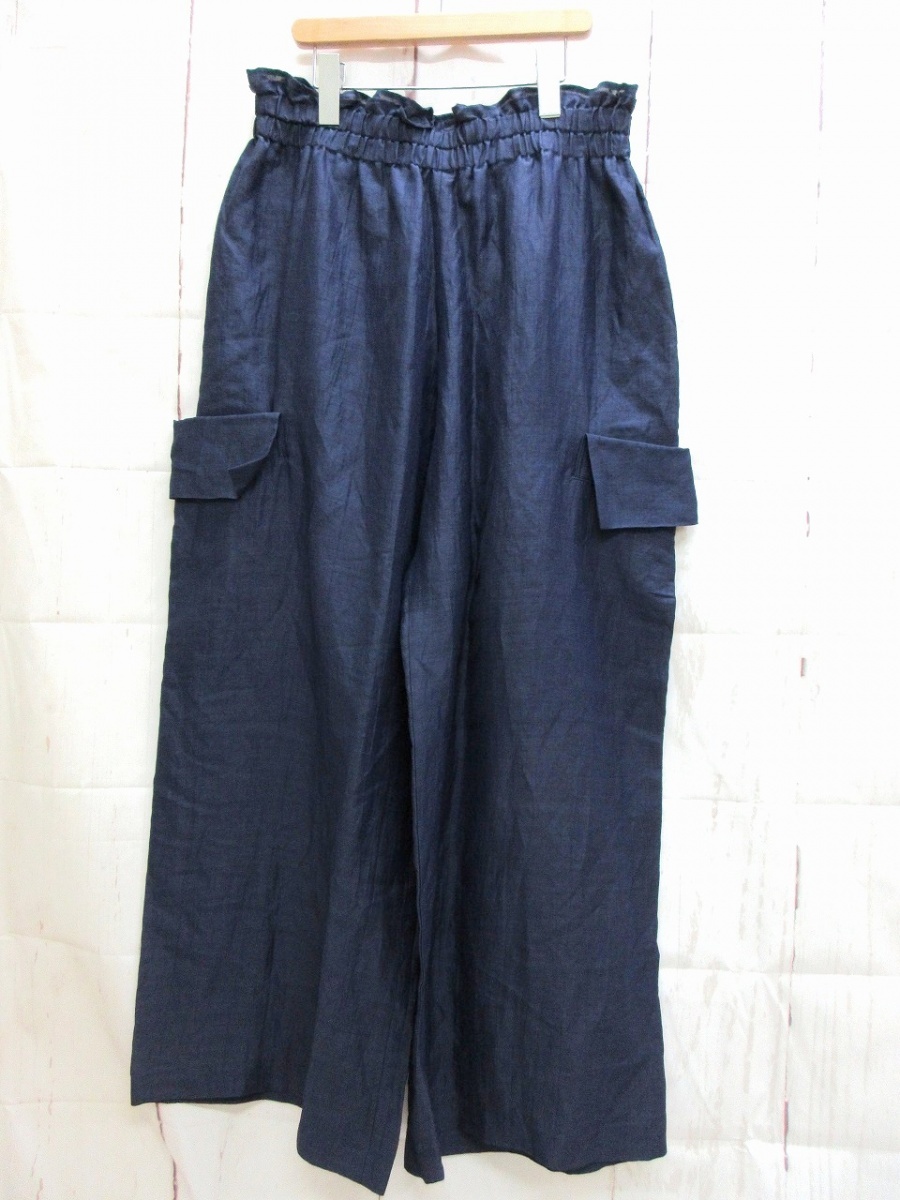 Y's ワイズ パンツ 4 YH-P02-325 ヨウジヤマモト ネイビー 49%LINEN 35%RAYON 16%POLYESTER Made in Japan