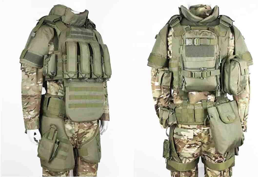 【Yes.Sir shop】 ロシア軍 内務省 特殊部隊 SOBR クティカルベスト プレートキャリア セット オリーブ　MOLLE 重装備