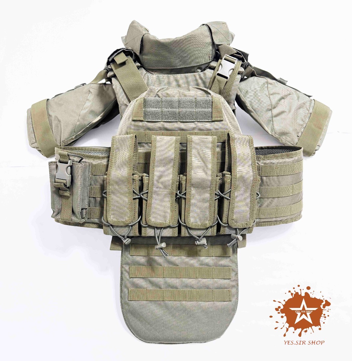 【Yes.Sir shop】 ロシア軍 内務省 特殊部隊 SOBR クティカルベスト プレートキャリア セット オリーブ　MOLLE 重装備