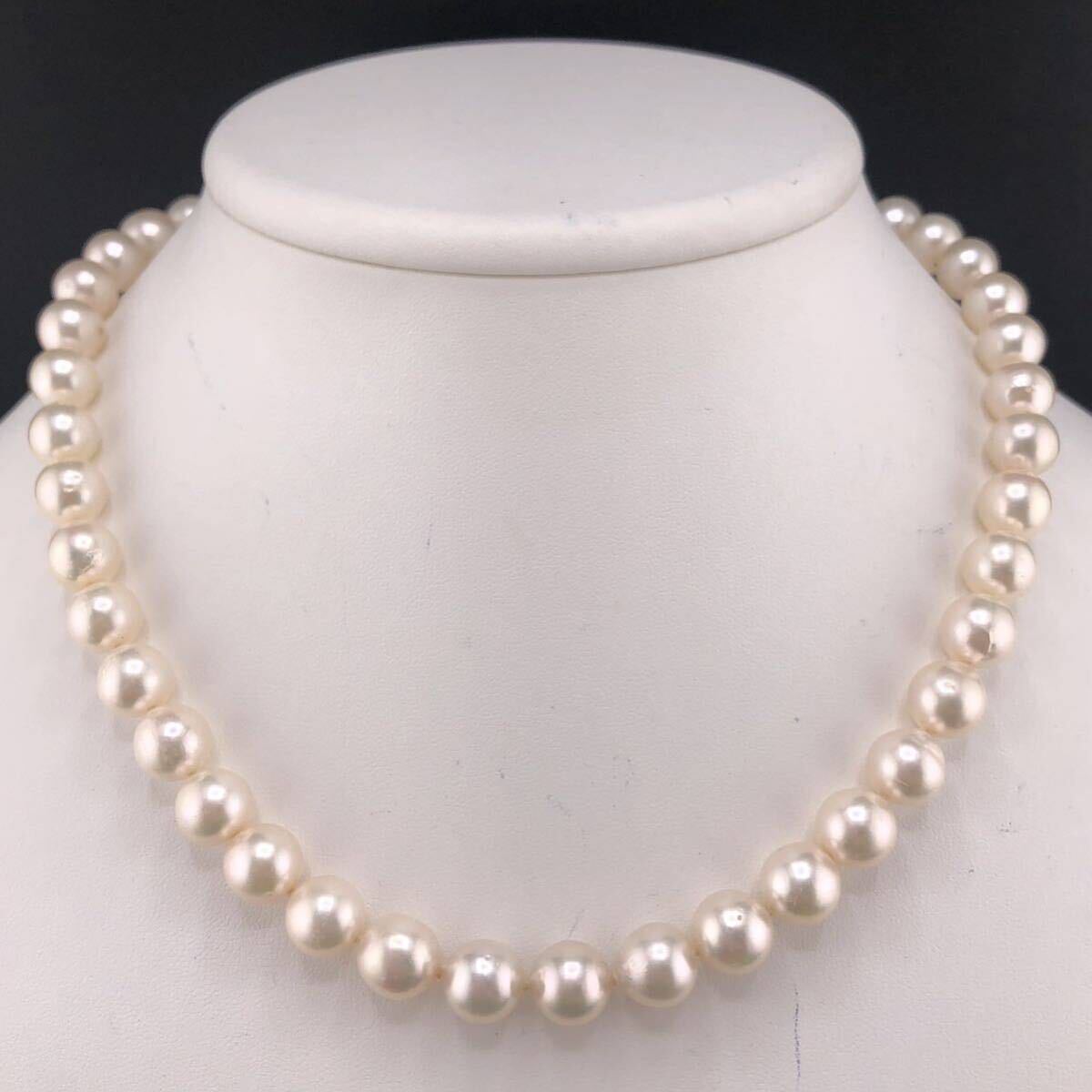 E03-6617 パールネックレス 9.0mm~9.5mm 42cm 54g ( Pearl necklace SILVER accessory )