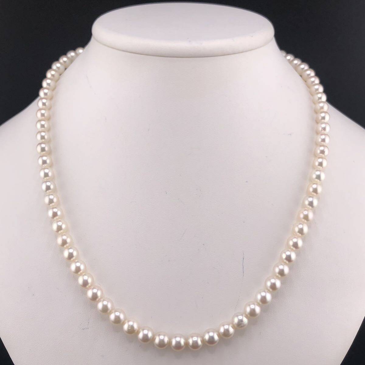 E03-6420 アコヤパールネックレス 6.5mm~7.0mm 49cm 33.8g ( アコヤ真珠 Pearl necklace SILVER )の画像1
