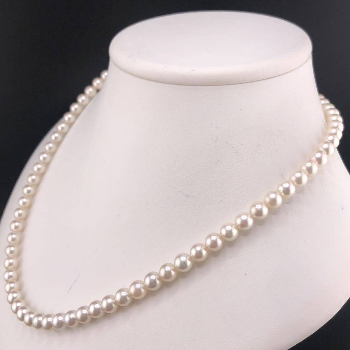 E03-6420 アコヤパールネックレス 6.5mm~7.0mm 49cm 33.8g ( アコヤ真珠 Pearl necklace SILVER )の画像2