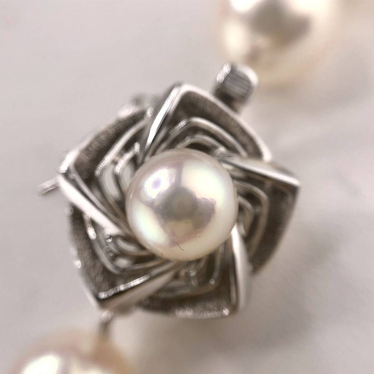 E03-9250 アコヤパールネックレス 8.5mm~9.0mm 41cm 46.8g ( アコヤ真珠 Pearl necklace SILVER )の画像3