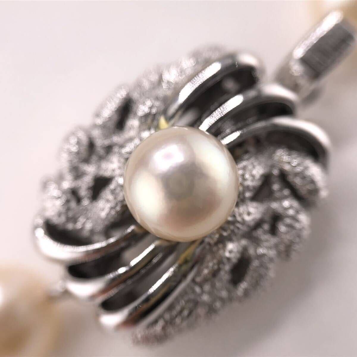 E04-800 ロングパールネックレス 7.5mm~8.0mm 76cm 70g ( アコヤ真珠 ロング Pearl necklace SILVER )