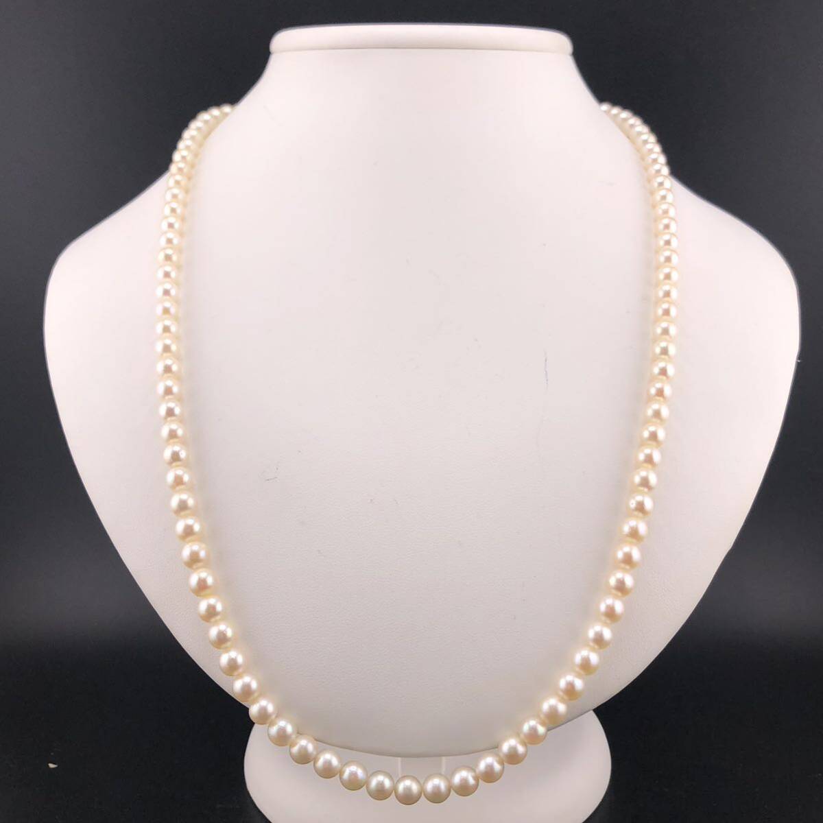 E04-1939☆☆ アコヤパールネックレス 6.0mm 61cm 35.4g ( アコヤ真珠 Pearl necklace SILVER )の画像1