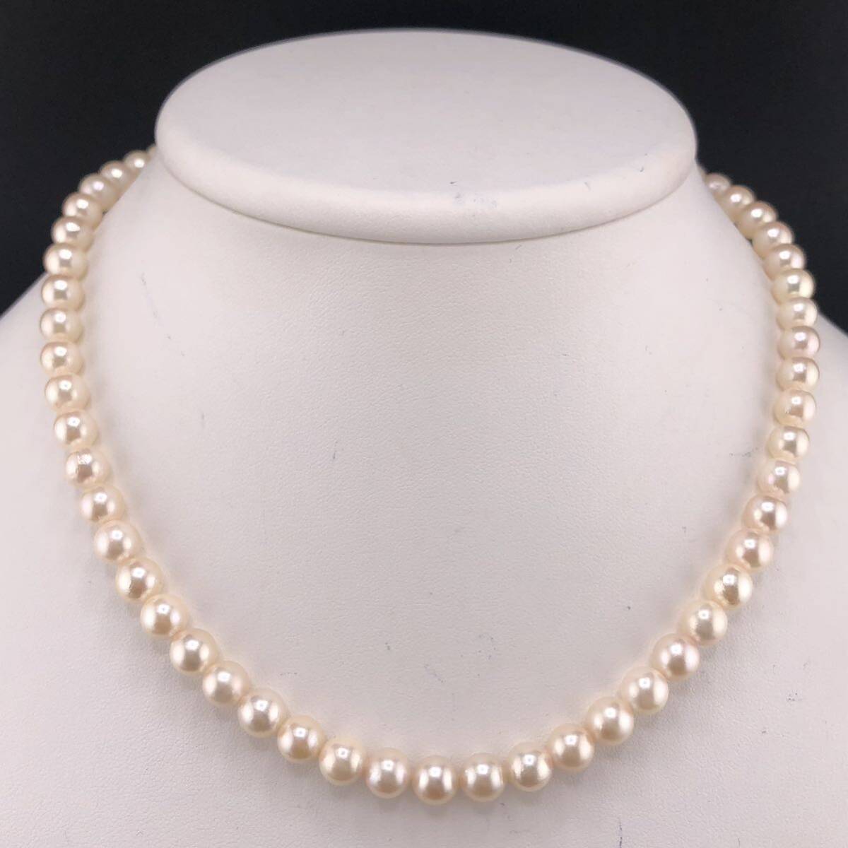 E04-1821 アコヤパールネックレス 6.5mm 40cm 29.3g ( アコヤ真珠 Pearl necklace SILVER )の画像1