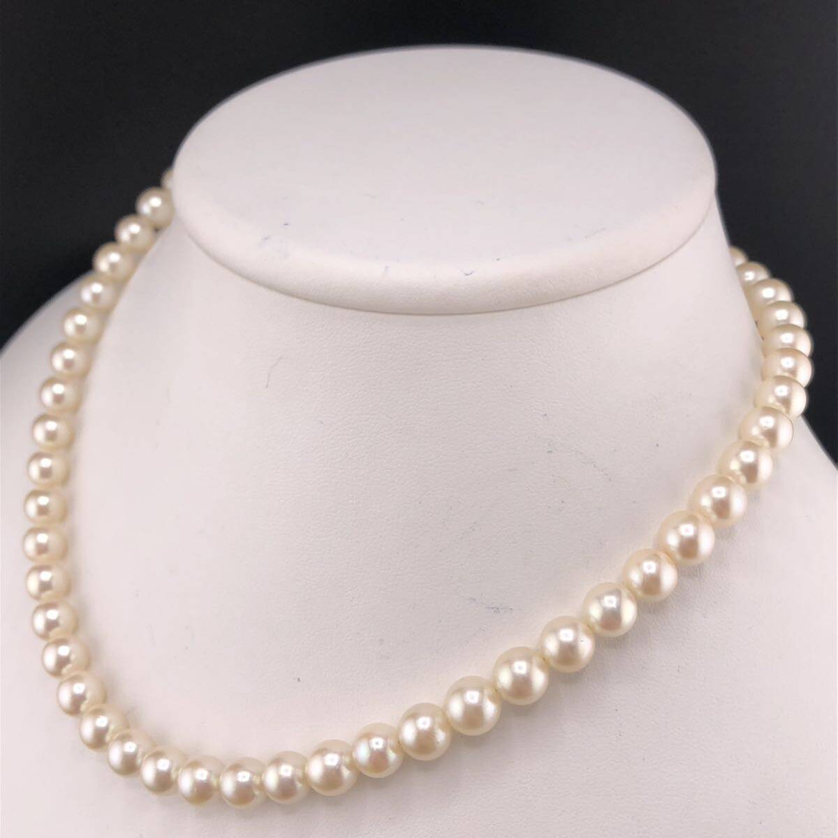 E04-3054☆☆ アコヤパールネックレス 7.5mm~7.7mm 41cm 37.8g ( アコヤ真珠 Pearl necklace SILVER )の画像2