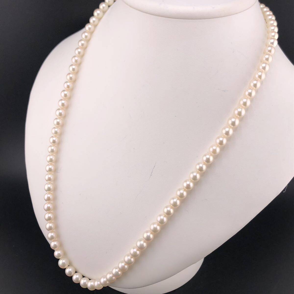 P04-0019 アコヤパールネックレス 6.5mm~7.0mm 59cm 39.6g ( アコヤ真珠 Pearl necklace SILVER )の画像3
