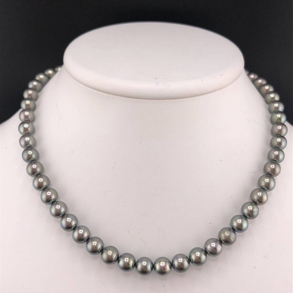 P04-0030 アコヤパールネックレス 7.5mm~8.0mm 40cm 37.2g ( アコヤ真珠 Pearl necklace SILVER )の画像1