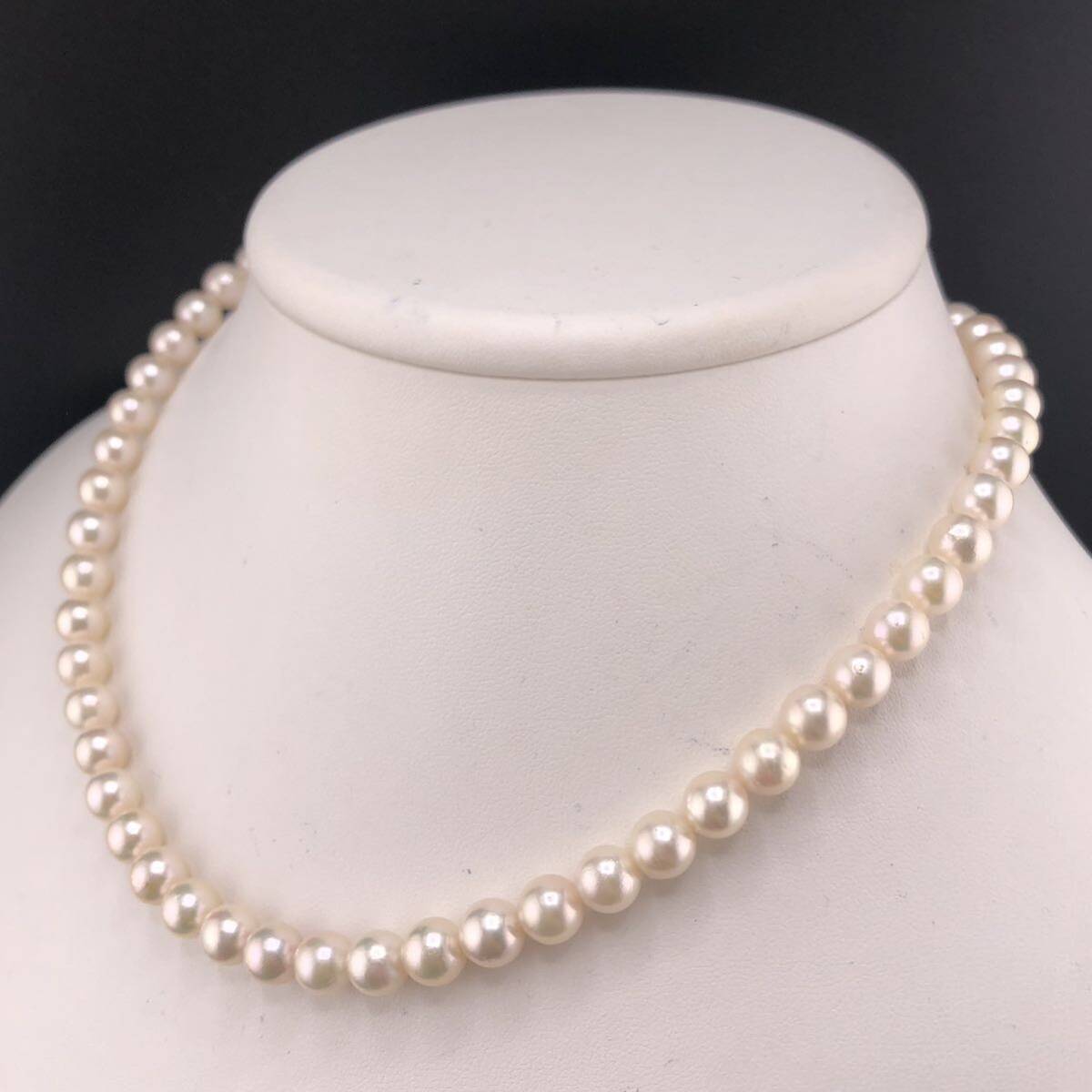 E04-4504☆ アコヤパールネックレス 7.0mm 40cm 32.9g ( アコヤ真珠 Pearl necklace SILVER )の画像2