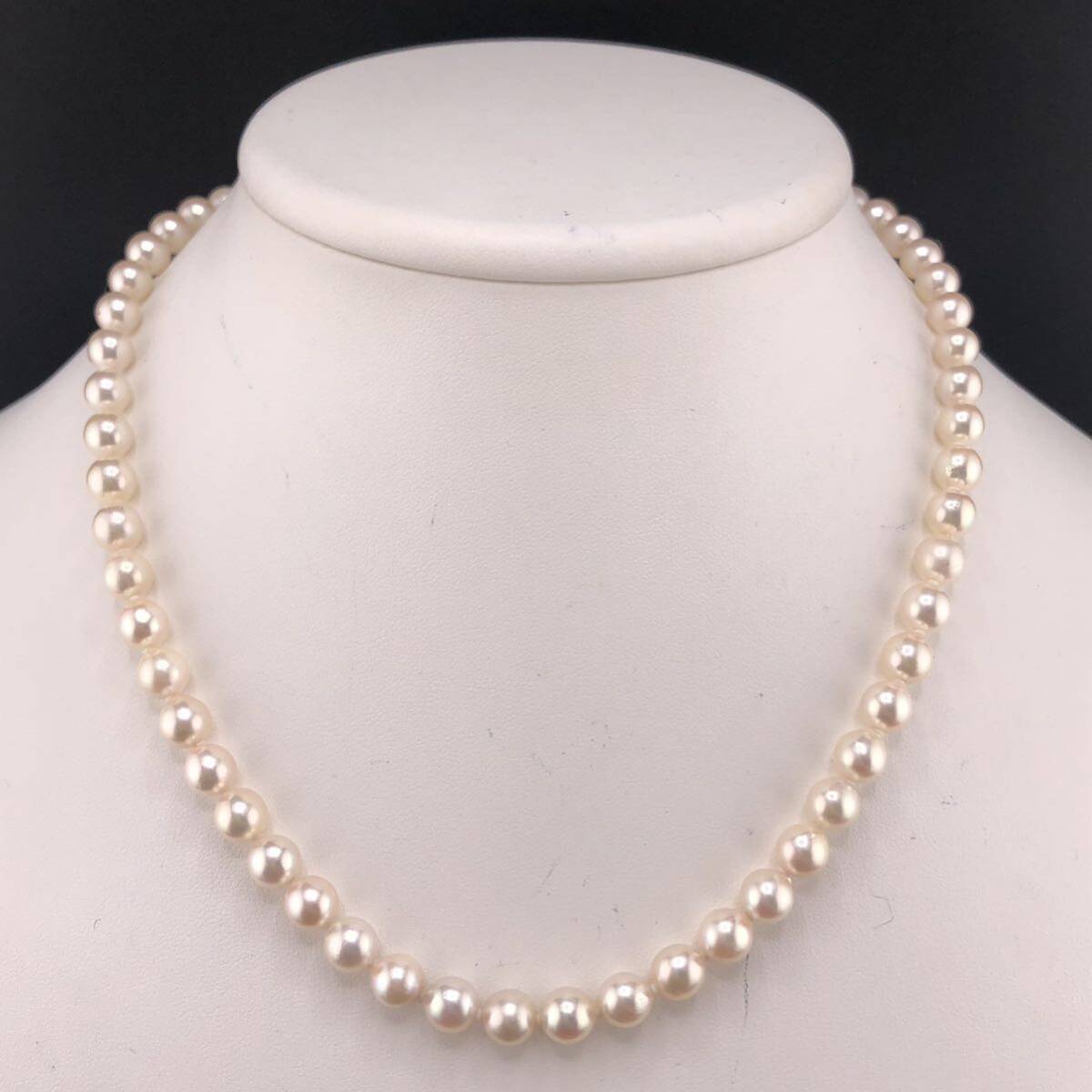 E04-4684 アコヤパールネックレス 6.5mm~7.0mm 42cm 29.7g ( アコヤ真珠 Pearl necklace SILVER )の画像1