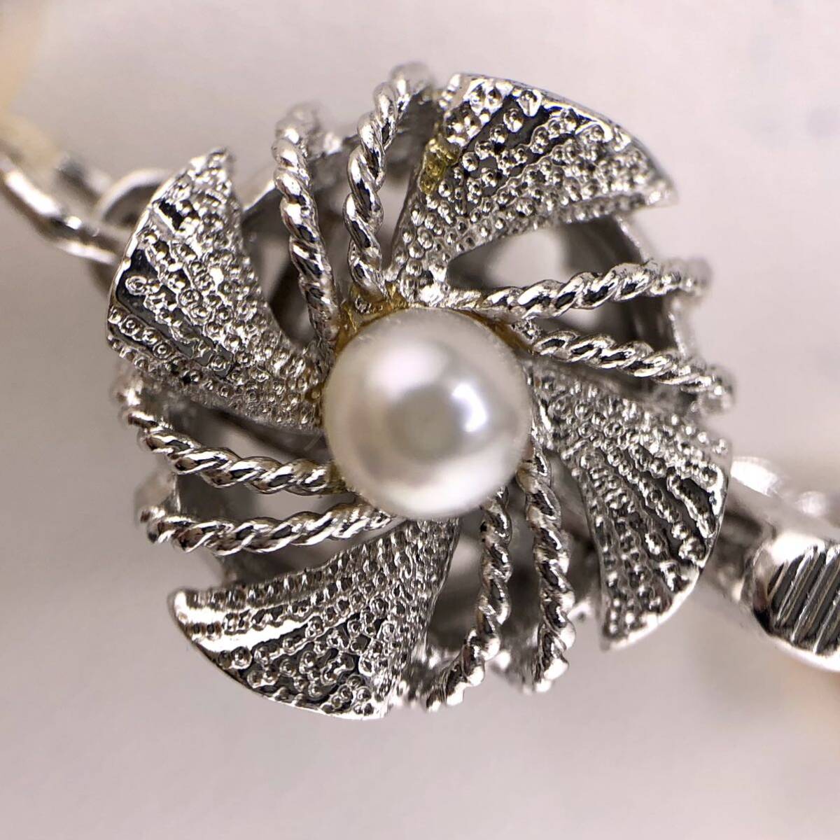 E04-5519 アコヤパールネックレス 6.5mm~7.0mm 38cm 26.5g ( アコヤ真珠 Pearl necklace SILVER )の画像3