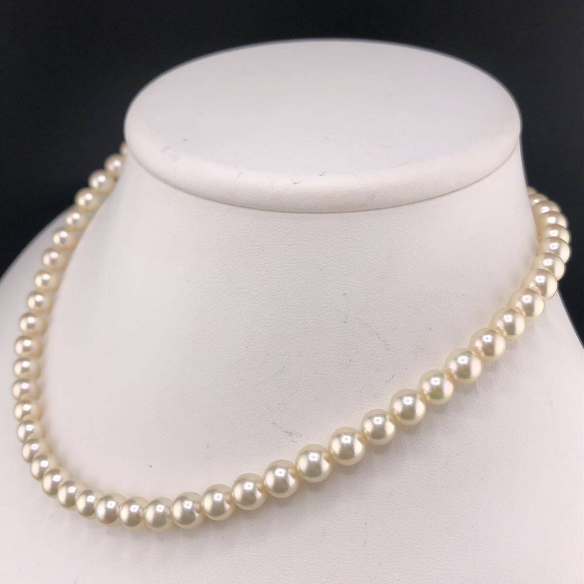 E04-7675 アコヤパールネックレス 6.5mm 40cm 29.3g ( アコヤ真珠 Pearl necklace SILVER )の画像2