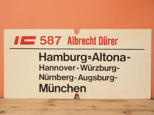 DB ドイツ国鉄 大型サボ IC インターシティ 584/587 Albrecht Durer / Amalienburg号 Hamburg - Munchen デューラー_画像1