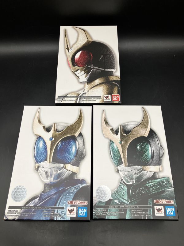 ★【同梱不可】中古品 S.H.Figuarts 真骨彫製法 仮面ライダーアギト グランドフォーム/仮面ライダークウガ ドラゴン/ペガサスフォーム 3点_画像1