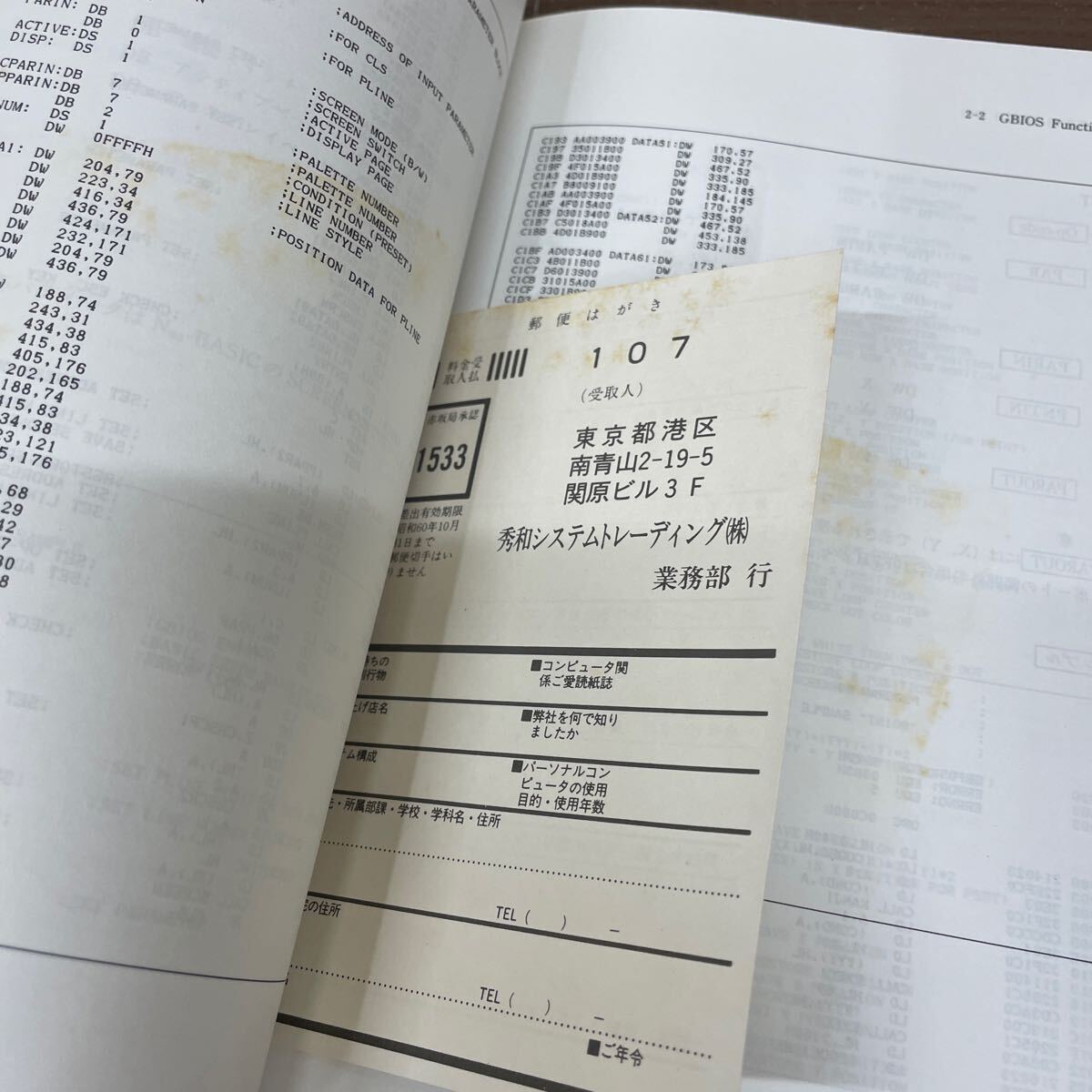 PC-8801mkⅡSR Technica ru map Ⅰ software . know Kobayashi . one / now .../ flat interval ./ work 1985 year / secondhand book / cover reverse side some stains / small .. inside scorch some stains / see .nodo break up 