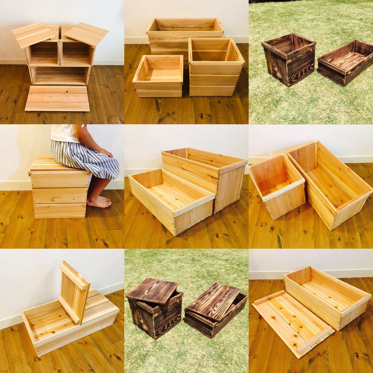 りんご箱 の 蓋 のみ 2枚 / リンゴ箱 すのこ 木箱 ウッドボックス 木製 板 リッド キャップ カバー 収納箱_画像8