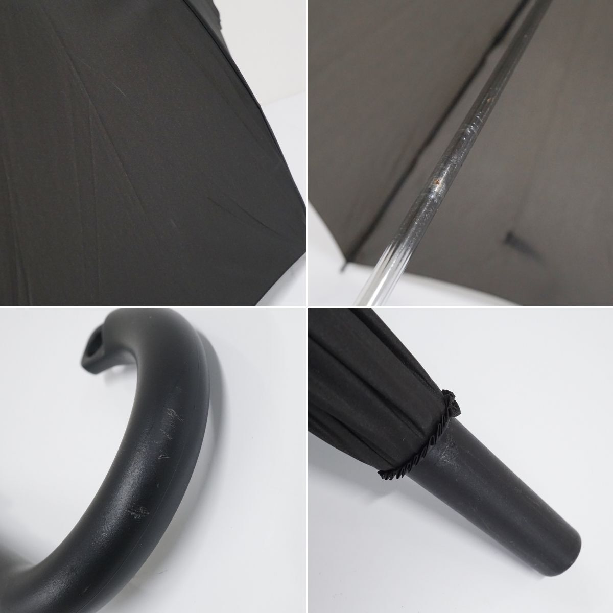 M04 MUJI 無印良品 傘 USED美品 しるしのつけられる傘 ブラック 黒 無地 グラス骨 男女兼用 左利き兼用 60cｍ KR_画像8