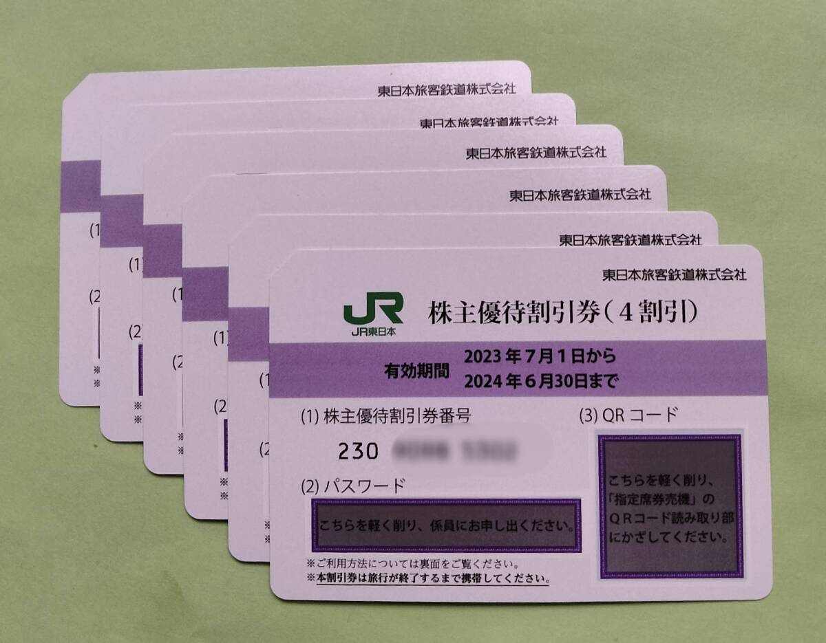 JR東日本 株主優待割引券 (4割引) ６枚_画像1