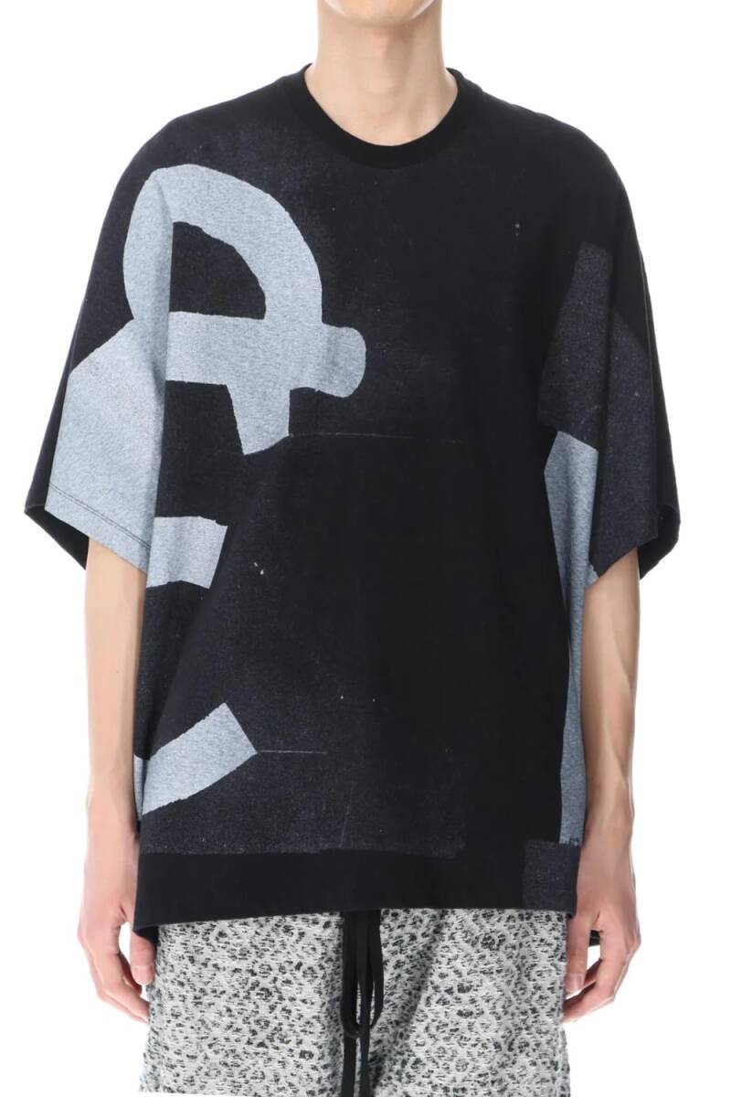 美品 21SS定価26400円 JULIUS ユリウス 希少 グラフィック カットソー Tシャツ 黒 4 / L XL rickowens drkshdw Yohji Yamamoto Y-3 GUIDIの画像1