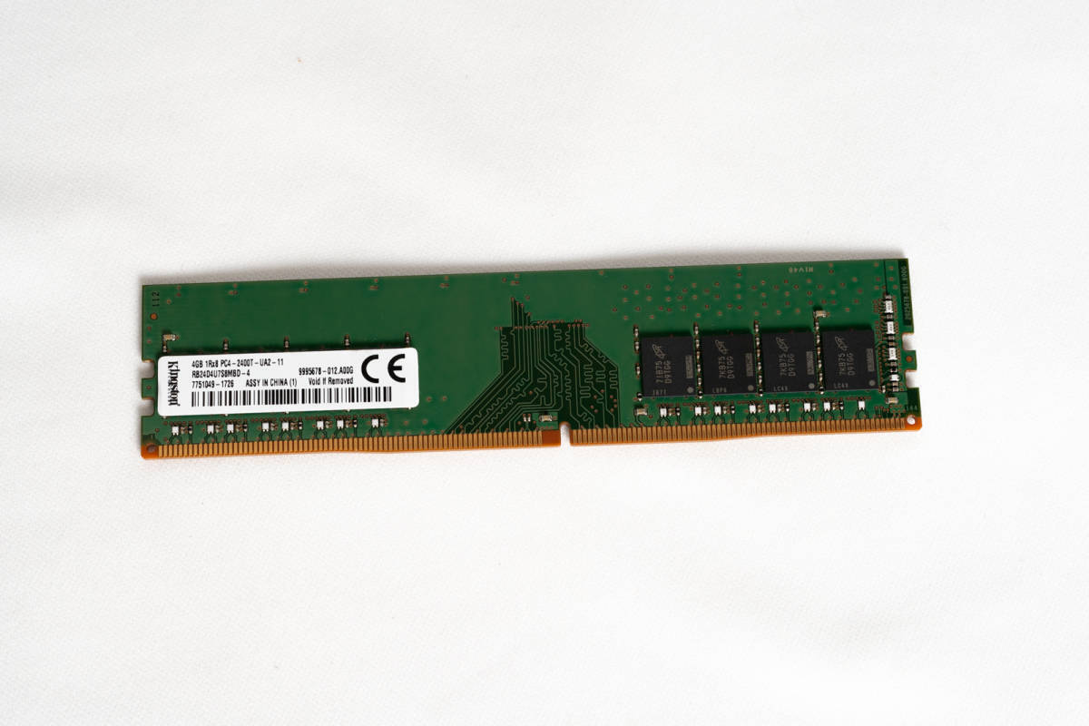 定形外可 動作品 キングストン Kingston デスクトップ用 4GBメモリー DDR4 1Rx8 PC4-2400T-UA2-11 RB24D4U7S8MBD PC4-19200U_画像1