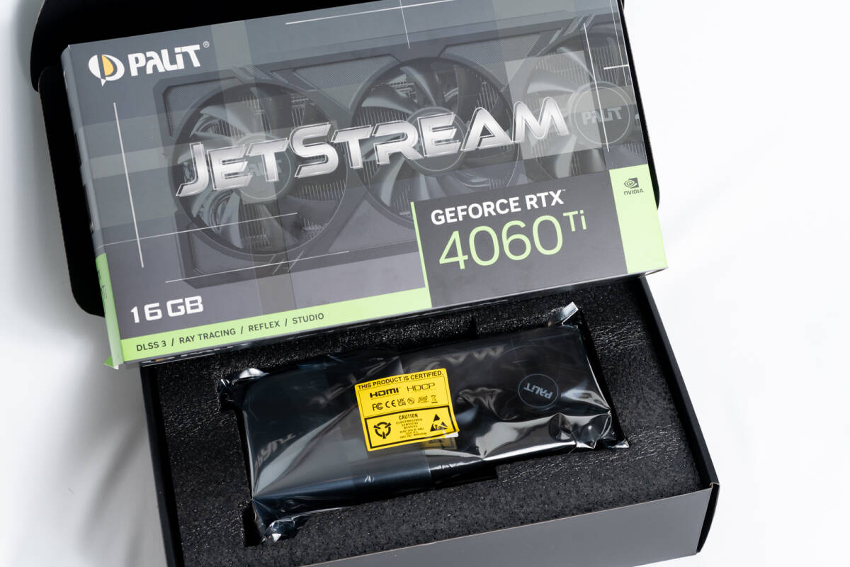 動作確認済 保証期間内 nvidia GeForce RTX 4060 Ti 16GB palit NE6406TU19T1-1061J JetStream OC RTX4060ti グラフィックボード RTX3080の画像1