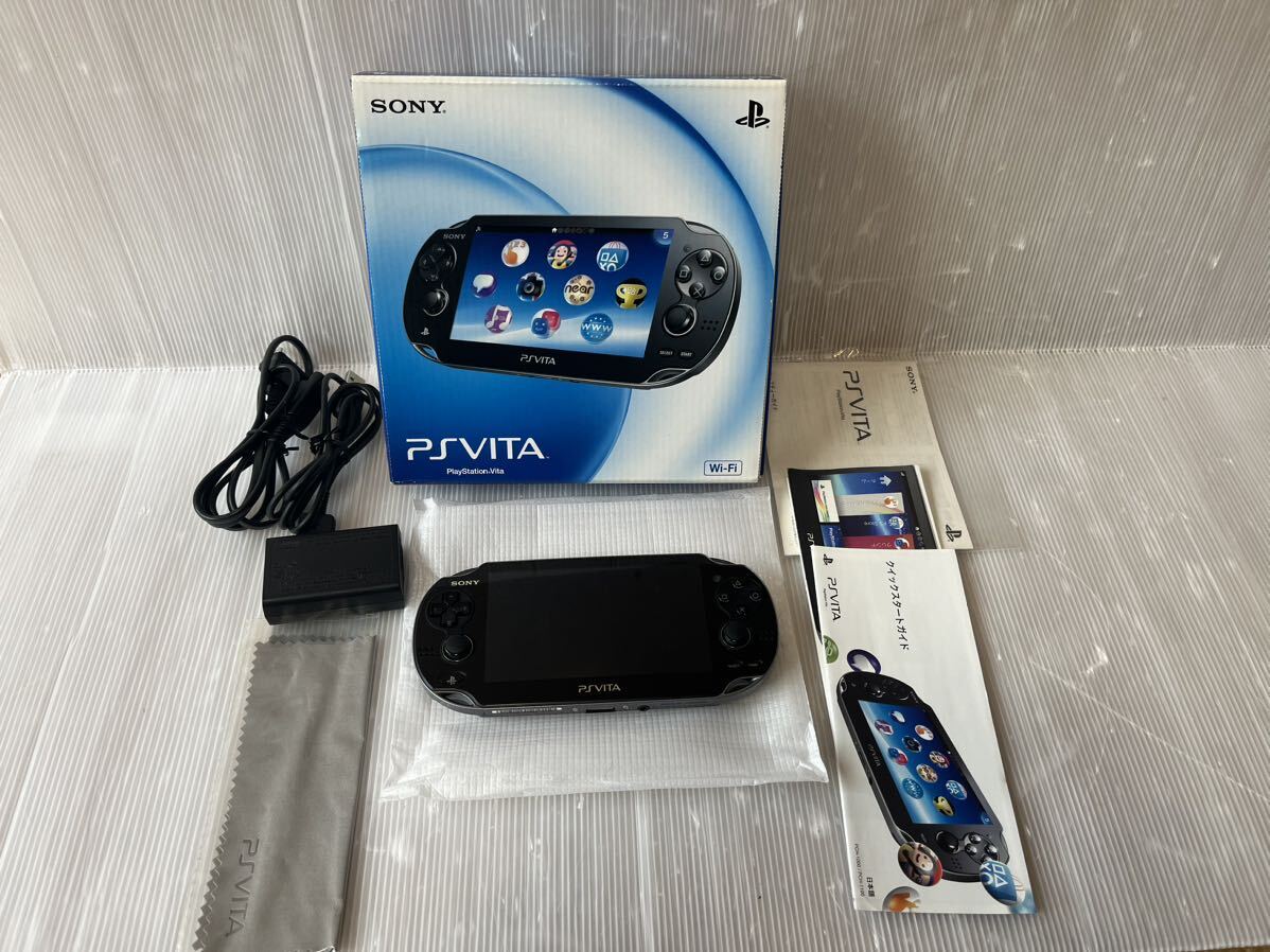 ★ほぼ未使用 極上美品 動作確認程度の使用 SONY PS Vita PCH-1000ZA01 クリスタルブラック Playstation PSVita 送料無料★の画像1