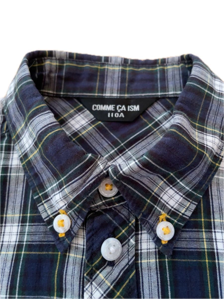 COMME CA ISM コムサイズム　チェックシャツ　ロールアップシャツ　ボタンダウンシャツ　110㎝　キッズ　羽織り