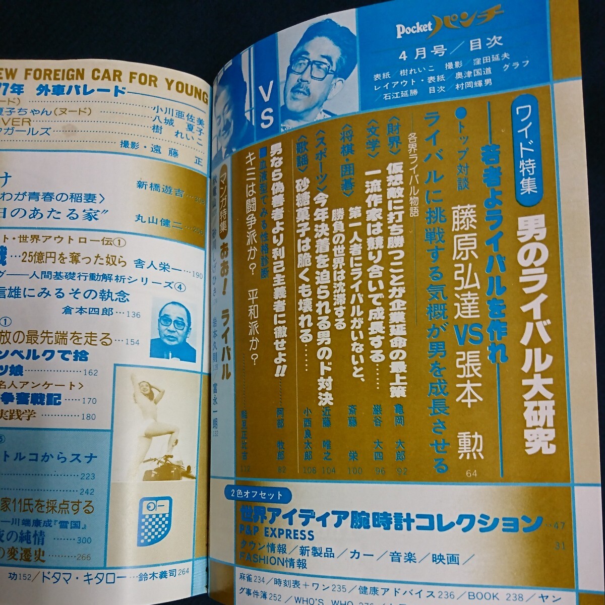 月刊POCKET パンチ 1977年4月号　樹れい子 ビキニ　女子大生チアガール 首都大学野球　小川亜佐美　八城夏子　藤原弘達_画像7