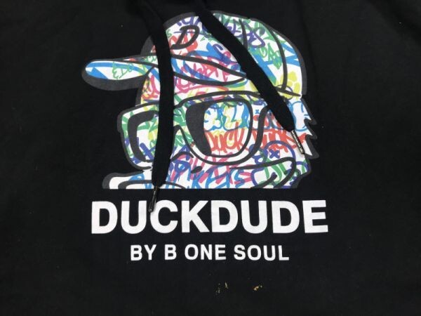 ビーワンソウル B ONE SOUL ダックデュード Duck Dude ストリート ヒップホップ プルオーバー スウェット パーカー メンズ L 黒_画像3