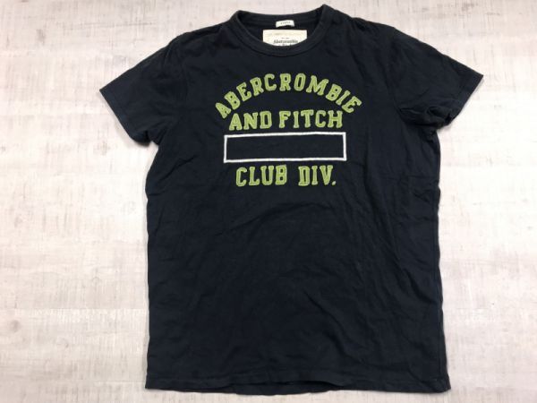  Abercrombie & Fitch Abercrombie&Fitch American Casual Surf б/у одежда короткий рукав футболка cut and sewn мужской вышивка большой размер XXL темно-синий 