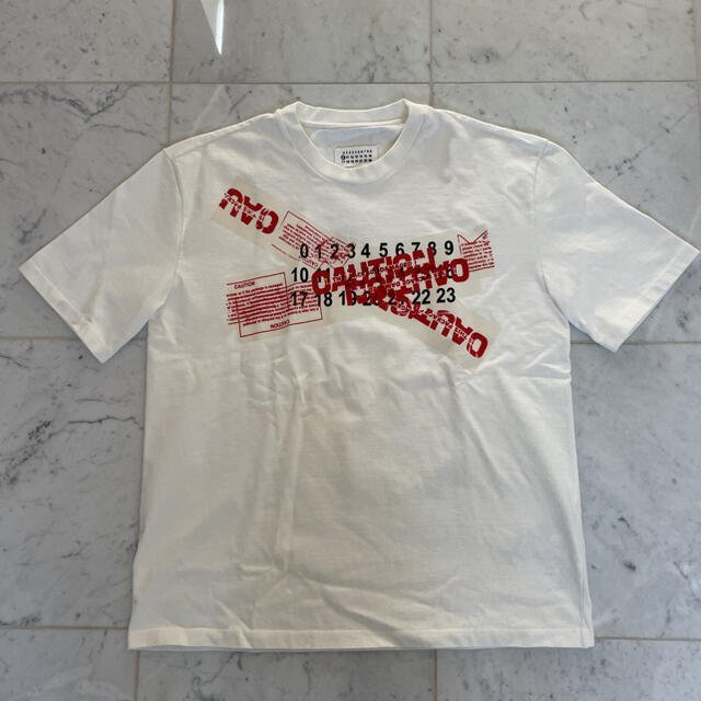 MAISON MARGIELA メゾンマルジェラ Ｔシャツ グローイン ザ ダーク ナンバーロゴ スウェットシャツ 希少 中古 Mサイズの画像1