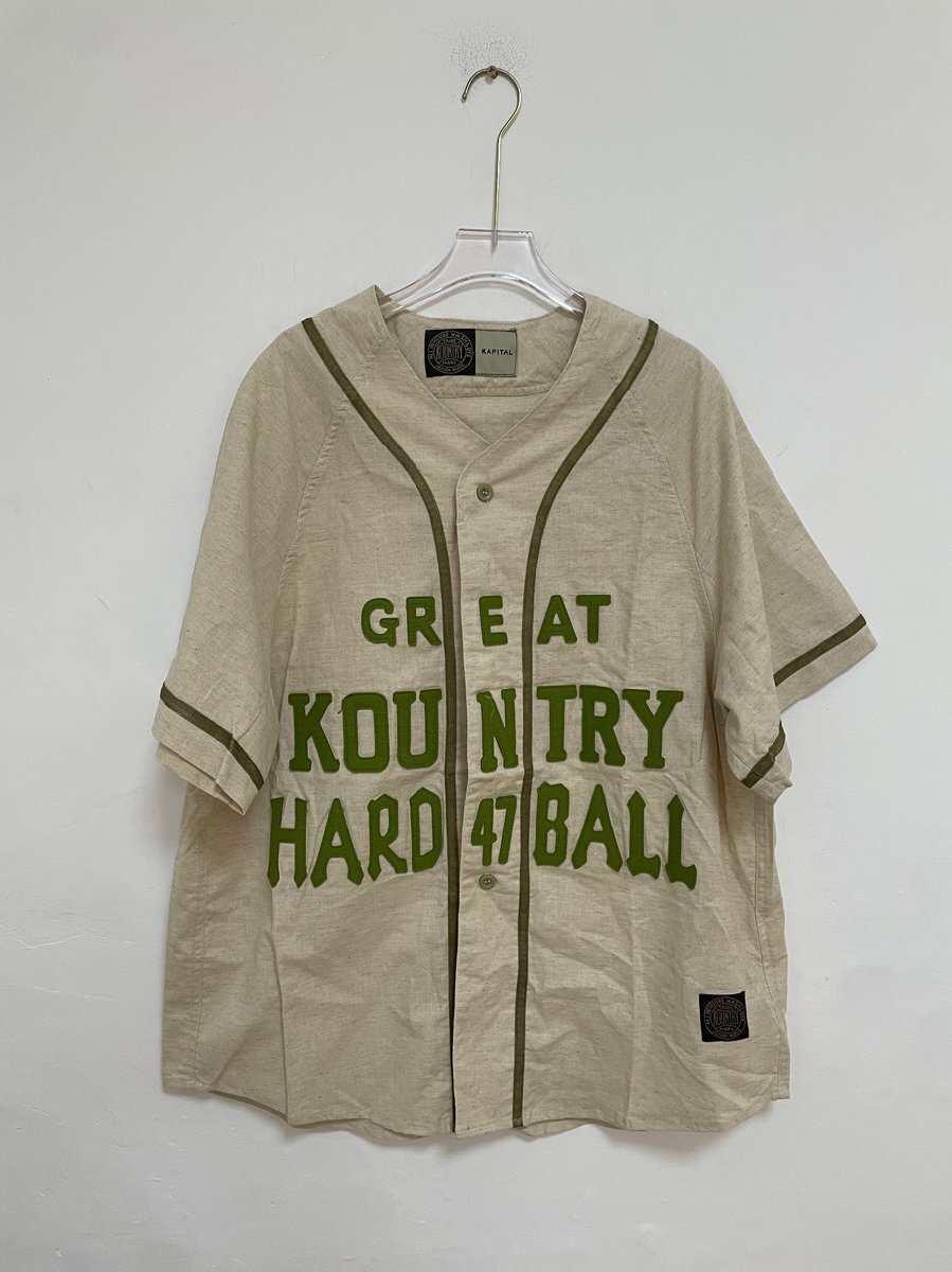 KAPITAL キャピタル inen baseball shirt リネン GREAT KOUNTRYベースボールシャツ 希少 中古 サイズ：Mの画像1